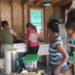 The women making breakfast for the hard workers on Saturday!